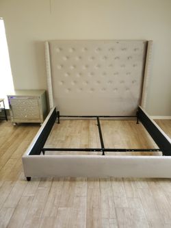 Fenix Upholstered Tufted Bed Frame Available In All Sizes & COLORS - Financing Available - No Credit Needed  - We Deliver - We Install