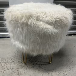 Faux Fur Vanity Stool