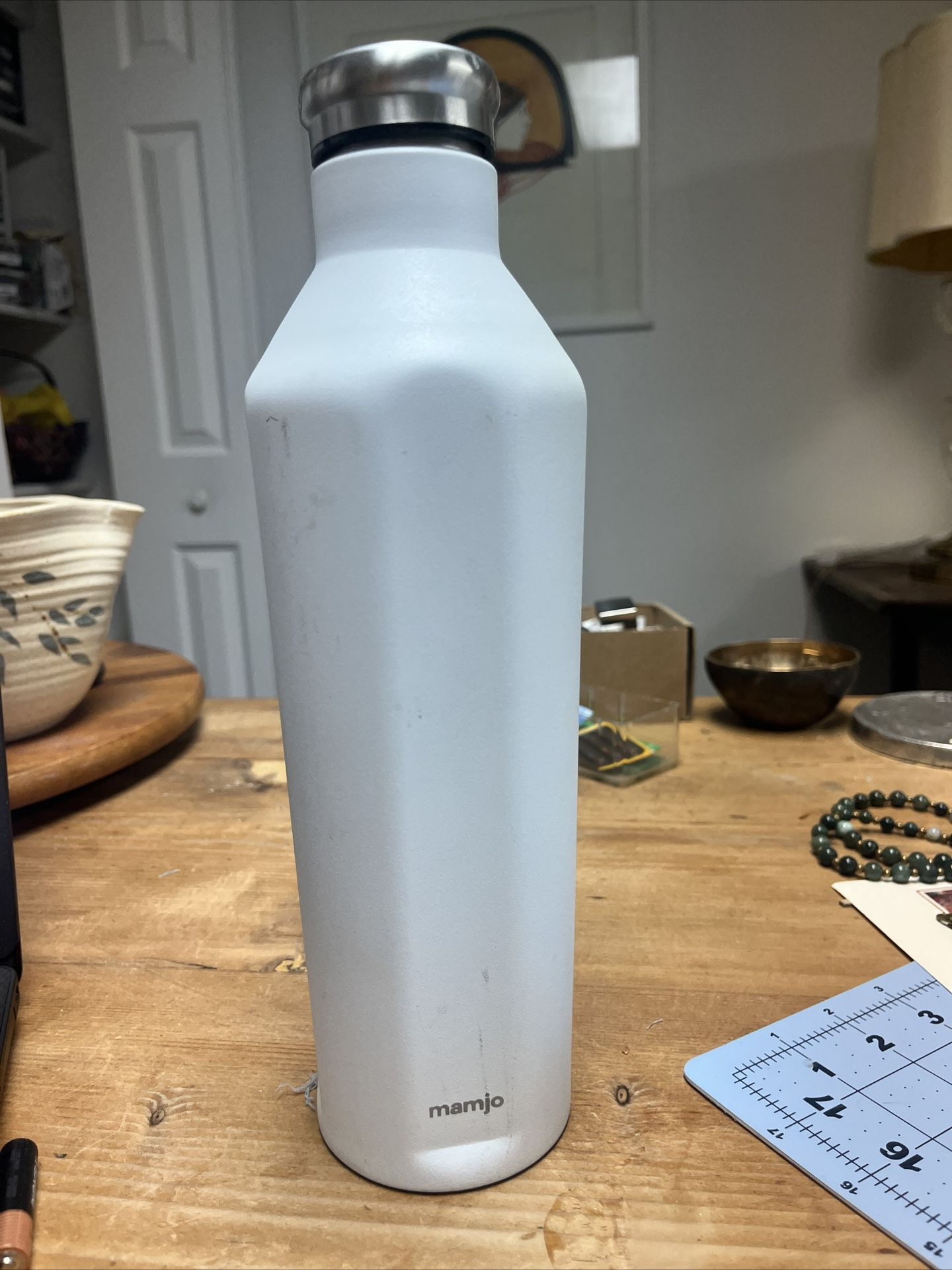 White Metal Water Bottle