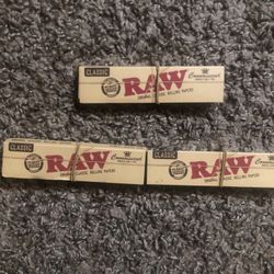 3 RAW Classic King Size Slim Rolling Papers. 