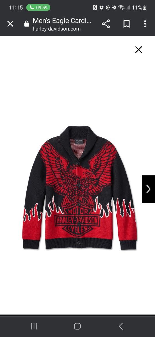 Men's Harley Davidson Eagle Cardigan  