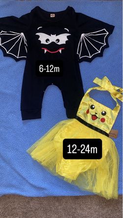 Baby Halloween Costume Set Bat & Pikachu