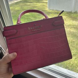 Kate Spade New York Pink Leather Satchel Handbag 
