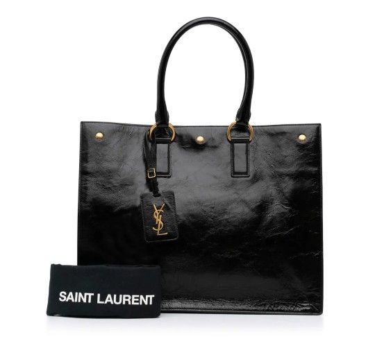 Yves Saint Laurent Black Leather Noe Tote