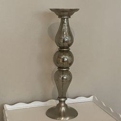 Home Decor- One Silver Candle Accent 18” tall