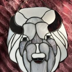 12 inch Stain Glass Buffalo/Bison Double Sided
