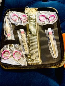 New grooming Hair Cutting Scissors and Comb Set with Case