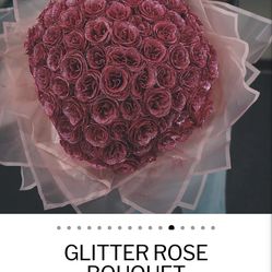 Fabulove Pink Glitter roses (50 Count)