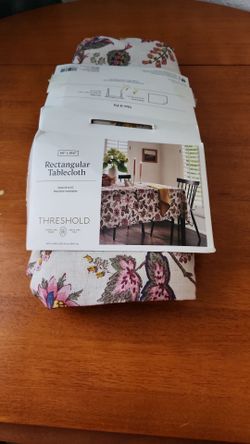 NEW Tablecloth + White Sheer Curtain Bundle - Home Essentials
