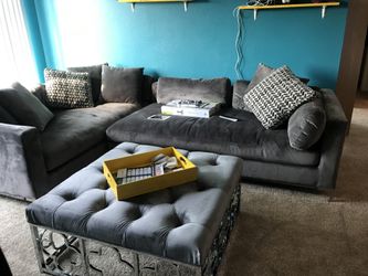 Two 73 Inch long 36 in Deep  suade Couches