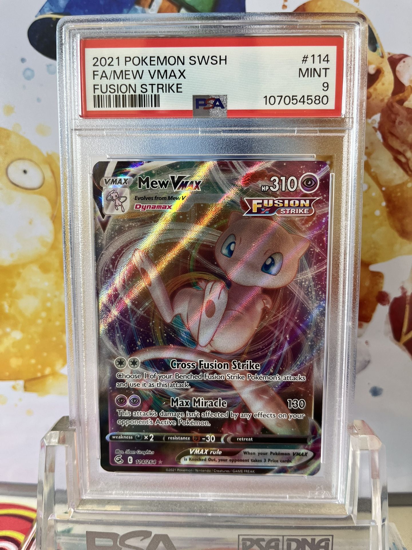 PSA 9 Mint Pokémon Fusion Strike Mew VMAX FULL ART