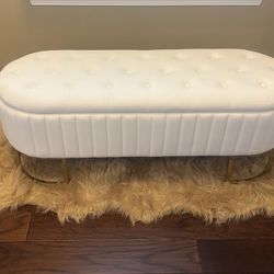 Velvet Ottoman Bench