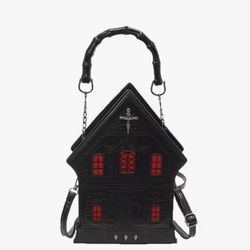 Brand new Gothic Black and Red Victorian Style Shaped Crossbody Bag