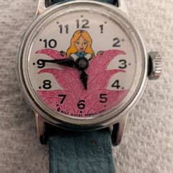 Vintage Disney Alice In Wonderland Wind Up Watch