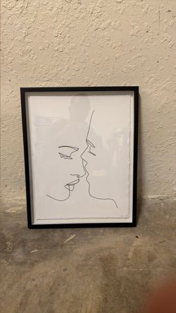 Framed Minimalist Line Art Print 20"x16"