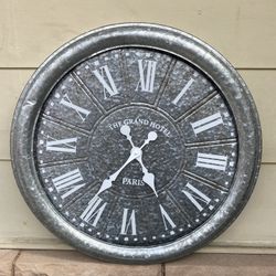 JT Rose & Co. 27" Galvanized Finish Wall Clock - $20