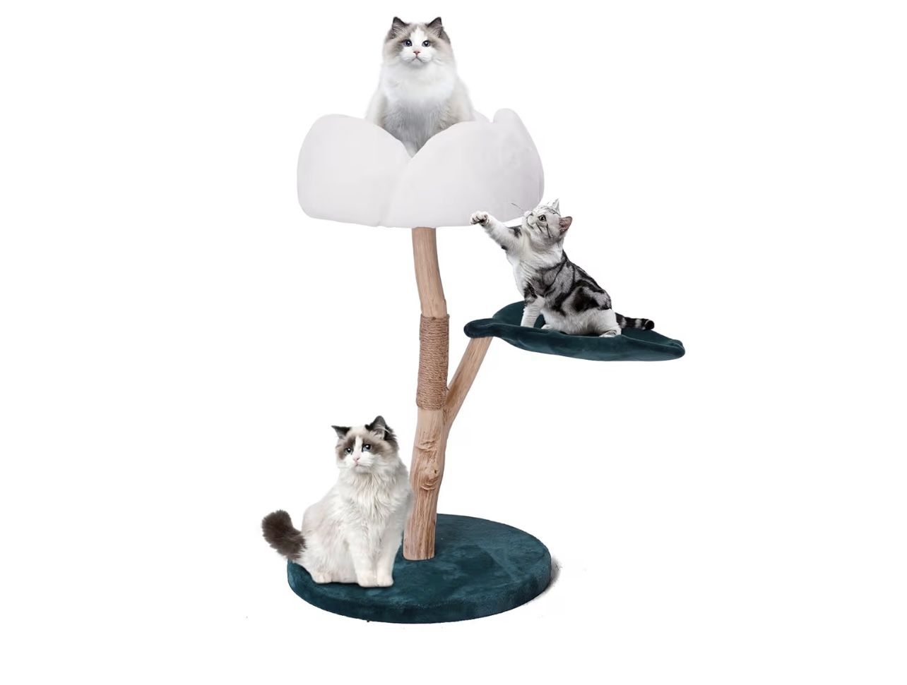 Flower Cat Tree 36.6" Tall,Modern Cat Trees for Indoor Cats with Scratching Post Best Cat Trees for Large Cats,Climbing,Luxury Cat Gifts (FIRM PRICE)