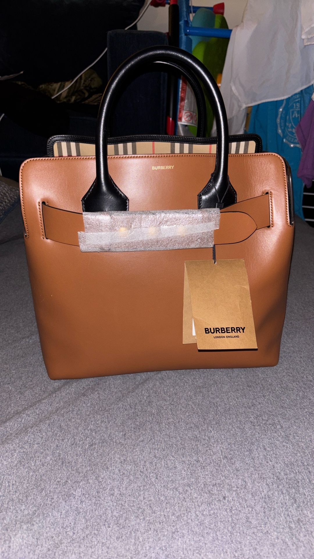 burberry belt bag triple stuf leather tote malt brown