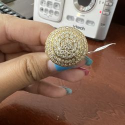 14k Gold Real Diamond Lollipop Ring For A Good Price!! 3ctw Diamonds!!