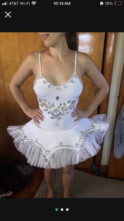 White Ballerina Tutu Dress Halloween Costume