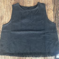 Angelina Tokyo Black Tweed Sleeveless Crop Top – Made in Japan