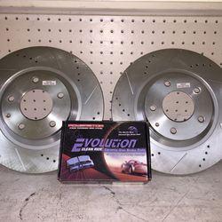 Mazda RX8 PowerStop Rear Rotors - Drilled and Slotted with Z16 Ceramic Brake Pads (NEW)