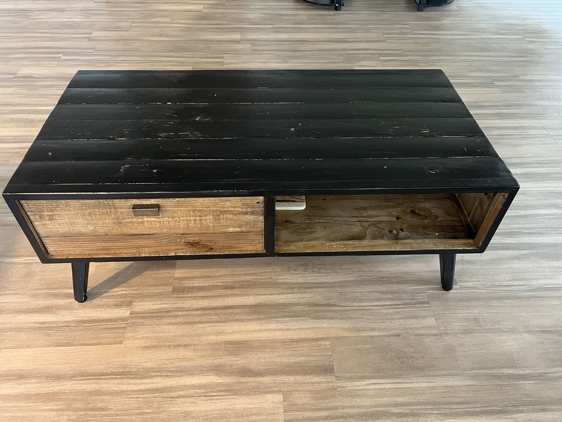 NOVA Coffee Table, Black, 2 Drawer