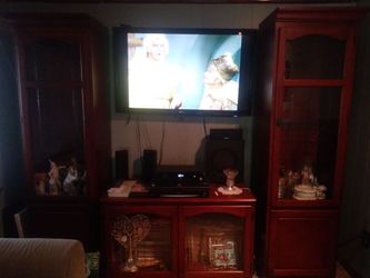 Entertainment center two end shelves