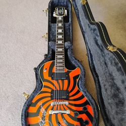 Autographed zakk wyld buzzsaw guitar