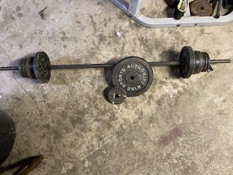 Straight Bar And 100lbs Of Weight
