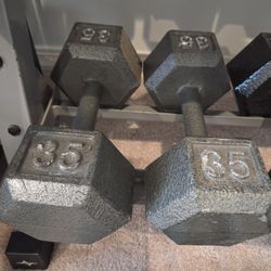 35lb Cast Iron Hex Dumbbells (2)