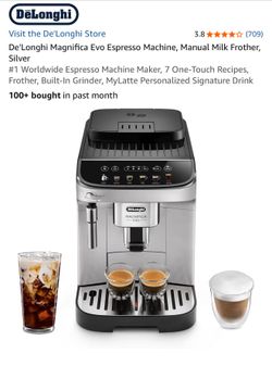 De'Longhi Magnifica Evo Espresso Machine, Manual Milk Frother, Silver