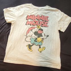 Disney Minnie Mouse Womens T-Shirt - White and Red