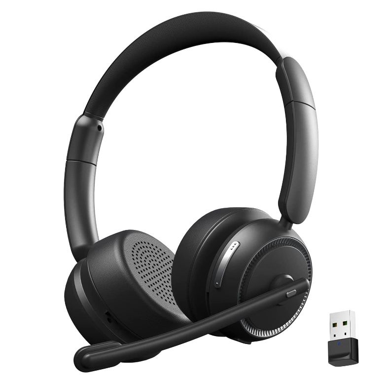 New Wireless Headset with Microphone for PC, Bluetooth Headset with Noise Canceling