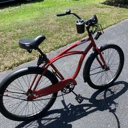 Huffy 26" Cranbrook Beach Cruiser Comfort Bike for Men, Red