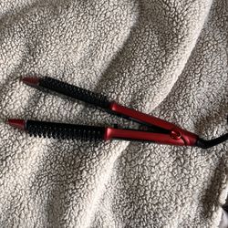 Heated Hair Curler/Straightener with Brush