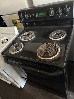 Apartment size black electric stove 30”