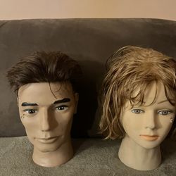 2 mannequin heads