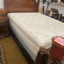 Queen Bed And Mattress And Dresser And Mirror 
