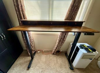 Electrics Standing Desk - Rustic Brown Color