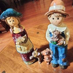 Country Kids Farm Boy And Girl