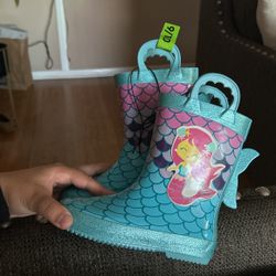 Little Girls Mermaid Rain Boots 