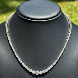 Art-Deco Jewelry .950 solid platinum natural diamond 20.00CTW tennis necklace chain 17.00” 2.60mm