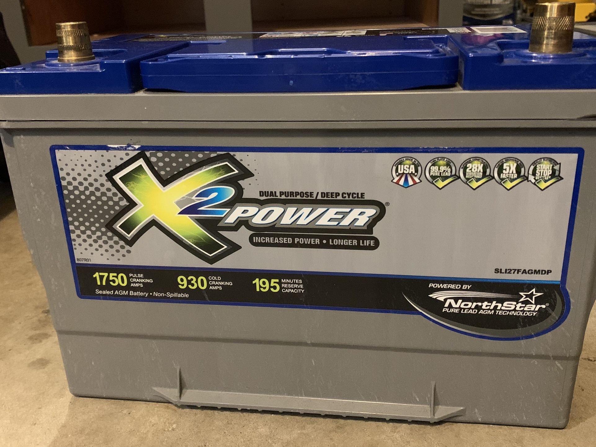 X2Power Premium AGM BCI Group 27F Car and Truck Battery Tundra