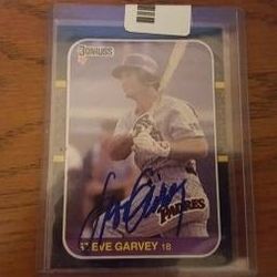 Steve Garvey Autographed 1987 Donruss Card #81 Padres Authentic Encased