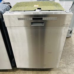 Bosch - 300 Series 24” Front Control Smart Built-In Stainless Steel Tub Dishwasher with 3rd Rack and AquaStop Plus, 46dBA - Stainless Steel