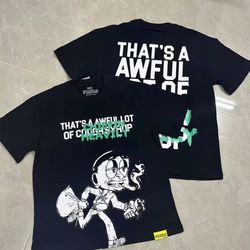 That’s an Awful Lot of Cough Syrup Black Cartoon Graphic Tee Green Print