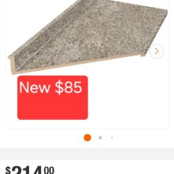 ✨️ Hampton Bay 10 ft. Right Miter Laminate Countertop in Textured Tuscan Romano with Eased Edge and Integrated Backsplash