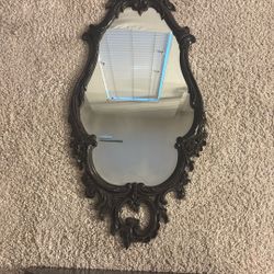 black french mirror , shelf 