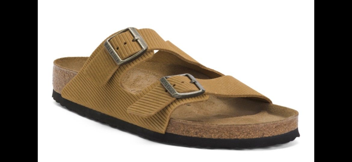 NEW in Box Birkenstock Men's Suede Arizona Corduroy Contrast Outsole Sandals Shoes Size 43 44